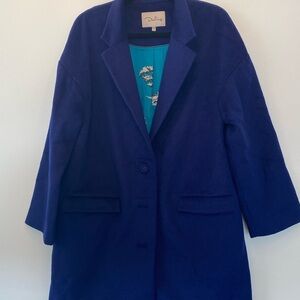 Darling Royal Blue Single-Breasted wool blend Pea coat
